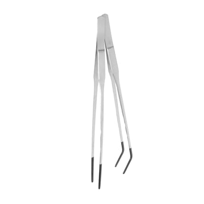 VILLCASE 2pcs Stainless Steel Curved Aquarium Tweezers Rubber Tips for Reptile Feeding for Snakes Turtles Lizards and Safe Pet Feeding Tongs