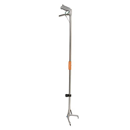 GLOGLOW Foldable Snake Tong Self Lockable Stainless Steel Reptile Grabber Catcher Snake Handling Tool with Locking Handle for Farmers and Safe Capture