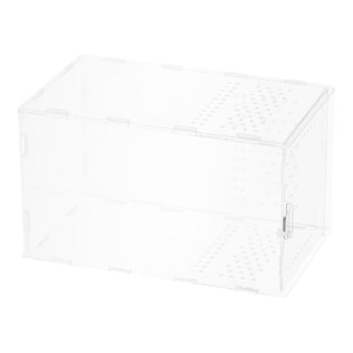 Acrylic Reptile Enclosure with Modular Design and Ventilation Holes, Multifunctional Pet Habitat Box Featuring Safety Lock, for Feeding and Breeding Lizards, Spiders, and Small