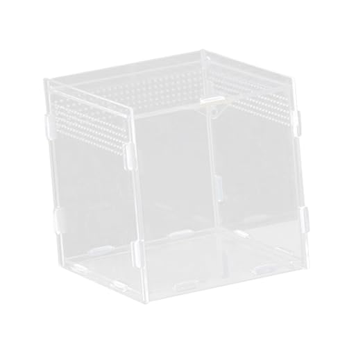 Reptile Breeding Box Acrylic Terrarium Container with Ventilation Holes for Snakes Turtles Chameleons Frogs Geckos Small Animal Habitat- 15x15x15cm