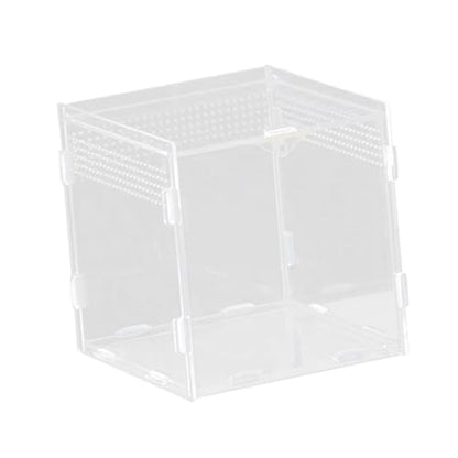 Reptile Breeding Box Acrylic Terrarium Container with Ventilation Holes for Snakes Turtles Chameleons Frogs Geckos Small Animal Habitat- 15x15x15cm