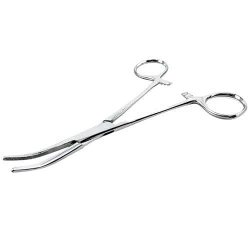 ADROIT (2 Pack) 5.5" Curved Tip Stainless Steel Hemostat Forceps | Precision Teeth Grip | Versatile Use for First Aid, Crafting, & Electronics - size: 5.5", style: Curved