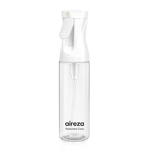 Continuous Spray Bottle – Patented Superior Ultra-Fine Mist Sprayer for Hair Styling, Plants & Cleaning, Durable 360° Leak-Proof BPA-Free Refillable Mister, White 300 ml / 10 oz