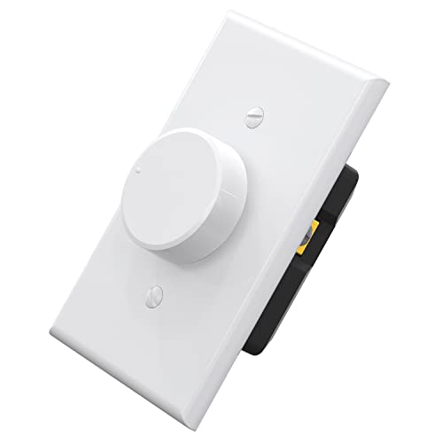 ELEGRP Digital Rotating Dimmer Switch for Dimmable LED, CFL and Incandescent Light Lamp Bulbs, Single Pole / 3-Way Rotary Dimmer Switch, Wall Plate Included, UL Listed (1 Pack, Matte White) - color: White