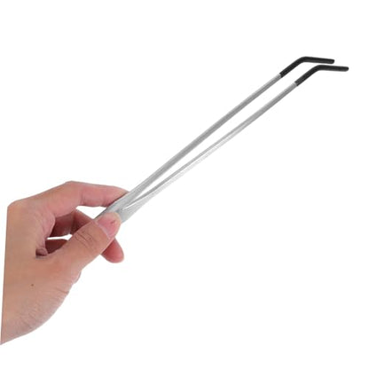POPETPOP 2pcs Stainless Steel Feeding Tongs Rubber Tips Curved Aquarium Tweezers for Reptile Feeding for Snakes Geckos and Terrarium Supplies