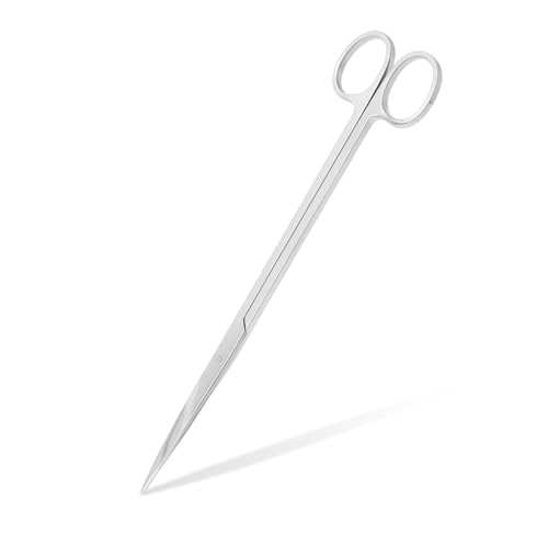 Mandala Crafts 10 Inches Silver Stainless Steel Straight Aquarium Scissors for Trimming Aquatic Plants – Long Aquascape Scissors for Fish Tanks, Hospital Tanks, Goldfish Bowls, and Terrariums - color: Stainless Steel Straight Scissors, size: 10 Inches