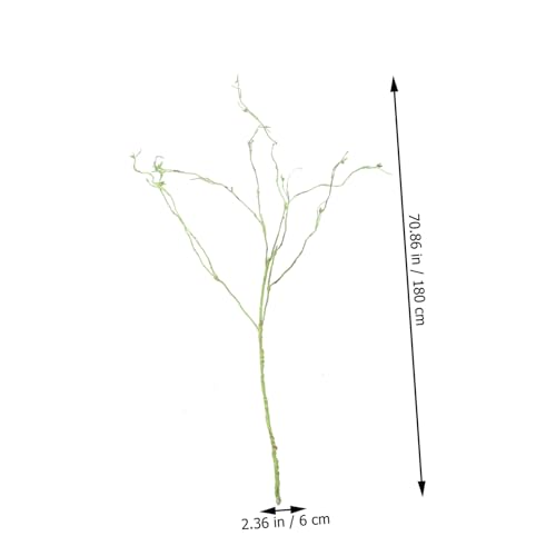 Reptile Terrarium Decor Flexible Green Climbing Vines for Gecko Lizard and Crab Habitat Artificial Vine Plant Suction Cups 3-Piece Set