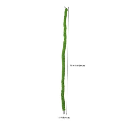 Reptile Climbing Rope Vine with Suction Cup, 50cm Artificial Green Vine for Reptile Tank Climbing and Enclosure Decoration, Suitable for Jumping Spiders, Lizards, Chameleons,