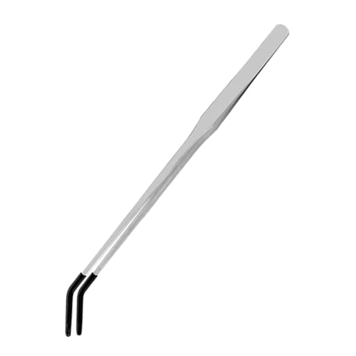 Rubber Tip Reptile Feeding Tongs | Bearded Dragon Long Tweezer | 10.6 Inches Stainless Steel Aquarium Tank Accessories for Aquarium Or Craft - color: banding