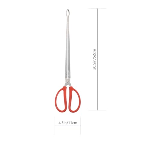 ULTECHNOVO Stainless Steel Snake Grabber Tool for Yard, 20.50" Curved Serrated Long Handle Eel Tongs, Heavy Duty Fish Loach Clamp & Chestnut Picker for Outdoor Camping Gardening