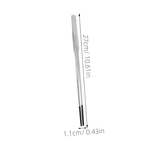 2pcs Stainless Steel Gecko Feeding Tongs with Rubber Tips Long Curved Aquarium Tweezers for Reptiles Lightweight Terrarium Supplies for Snakes and Lizards