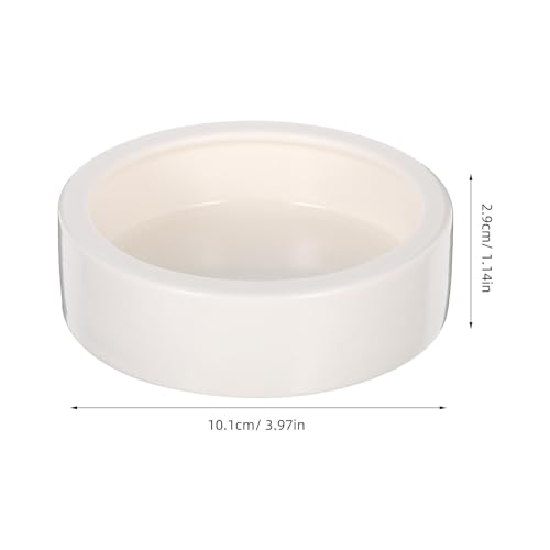 SECFOU Reptile Feeding Bowls Anti-Escape Design 2 Pcs Ceramic Space-Saving Round Bowls for Lizards and Small Reptile Animals for Terrarium Use