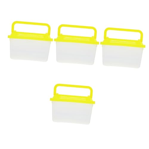 4pcs Portable Aquarium Feeding Box for Turtles and Small Pets Transparent Reptile Terrarium Habitat Compact and Lightweight Design for Travel and Home Use Prevents and Provides - color: Random Colorx4pcs, size: 13x9cmx4pcs