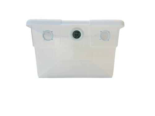 16-Quart Vented Terrarium Transparent Vivarium with Hygrometer & Dual Air Vents for Reptiles, Isopods, Scorpions, Invertebrates