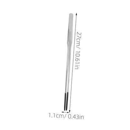 NUOBESTY 2pcs Stainless Steel Curved Feeding Tongs for Reptiles Long Aquarium Tweezers with Rubber Tips for Snake and Turtle Feeding Durable and Lightweight Pet Supplies
