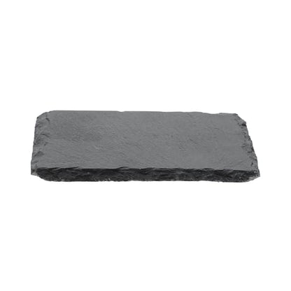 Reptile Basking Platform, Square Tortoise Habitat Slate, Turtle Feeding Slate, Habitat Decor Accessories for Crested Gecko Lizard, Gray Black