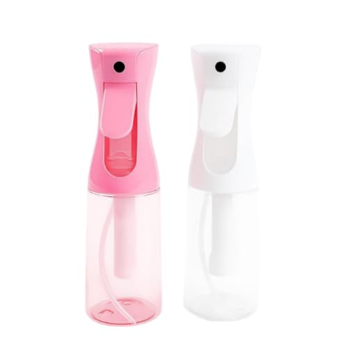 Misto Continuous Spray Bottle with Ultra Fine Mist - 6.8oz/200ml for Hair, Home Cleaning, Salons, Plants, Aromatherapy, and More - Hair Spray Bottle, Barber Accessories (2 Pack) (Rose White) - color: Rose White