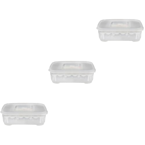Angoily 3-Pack Transparent Breeding Isolation Boxes with Thermometer for Snake and Lizard Eggs 6.49X4.33X5.90 Inch Reptile Hatching Incubator Tray for Easy Observation and Cleaning - color: Whitex3pcs, size: mediumx3pcs