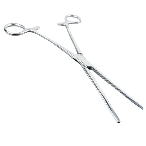 ADROIT 8" Straight Tip Hemostat Forceps | Stainless Steel Design | Small Teeth On Jaws | Locking Mechanism Built in | Great for Sewing, Fishing, Jewelry Making - size: 8", style: Straight
