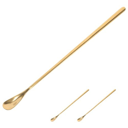 Housoutil 3pcs Reptile Feeding Spoon Handle Lizard Food Scoop for Bearded Dragons Geckos More Easy to Use for Pet Owners Gold - color: As Shown 3