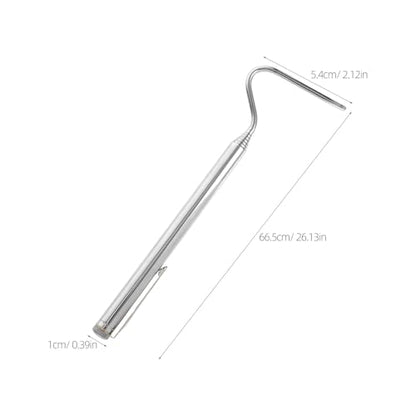 Healifty Retractable Stainless Steel Snake Grabber Tool Adjustable Collapsible Snake Catcher Hook for Safe Reptile Handling