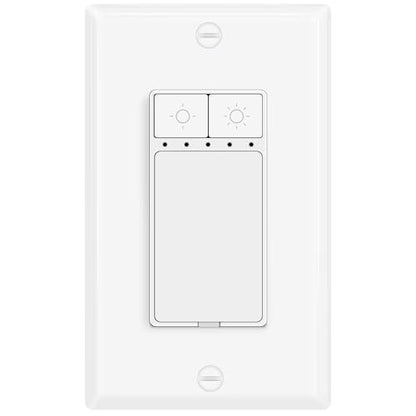 1 Pack Single Pole Dimmer Light Switch for 150W Dimmable LED/CFL Lights and 600W Incandescent/Halogen,Neutral Wire Required Continuous Dimming Switch, Rocker Dimmer Switch, ETL/FCC Certified - color: Single-Pole Push Dimmer