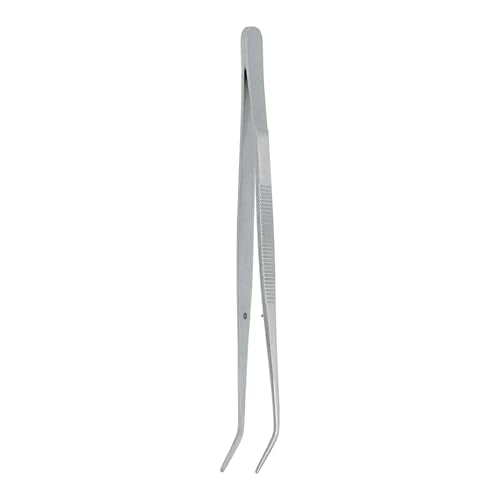 Stainless Steel Tweezers, with Curved Serrated Tip Multipurpose Tweezers Sewing Machine Tweezers Forceps for Craft Repairing (1)