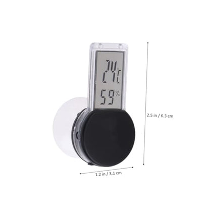 BESPORTBLE Suction Cup Thermometer Hygrometer Combo for Reptile Terrarium Indoor Temperature and Humidity Portable Wall Mountable Black for Home Office Use