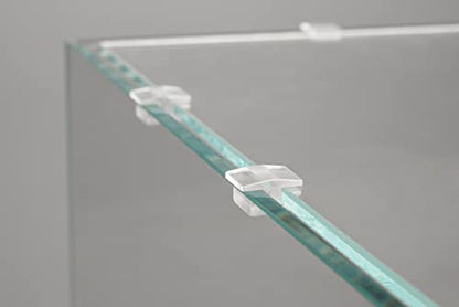 LANDEN Low-Profile Clear Acrylic Aquarium Cover Clips for 4mm Glass Lid (3.5mm Gap per Side) - 12pcs, Minimalist, Fits Rimless Tanks of All Thicknesses - size: 4mm with 3.5mm Gap (12 pcs)