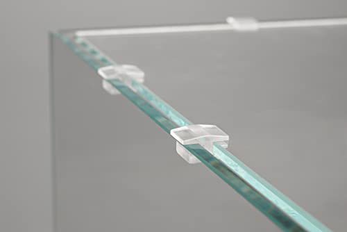 LANDEN Low-Profile Clear Acrylic Aquarium Cover Clips for 4mm Glass Lid (3.5mm Gap per Side) - 12pcs, Minimalist, Fits Rimless Tanks of All Thicknesses - size: 4mm with 3.5mm Gap (12 pcs)