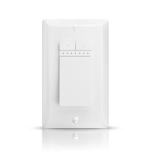 ECOELER Dimmer Switch, Single Pole Digital Dimmable Light Switches for LED/CFL Lamp, Halogen and Incandescent Bulbs, Needs Neutral Wire, Wall Plate Included, ETL & FCC Listed, White, 1 Pack