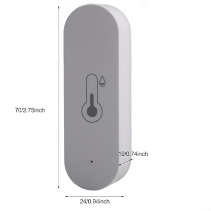 WiFi Smart Temperature And Humidity Sensor For Cozylife App, Indoor Wireless Thermometer Hygrometer With Real-Time Alerts, Voice Control, -20°C To 60°C Range, Compact Design For Home, Greenhouse