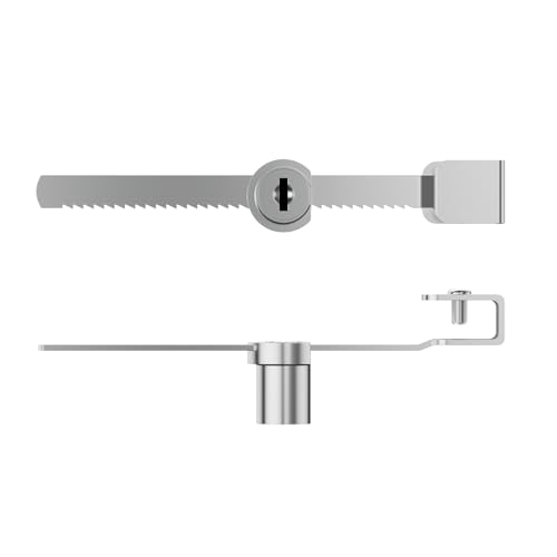 Sliding Glass Door Ratchet Lock with Chrome Finish – Keyed Alike, Fits 4-8mm Glass, Secure Showcase Display Case Lock for Cabinets, Retail Stores & Home Use - 2 Pack - size: 2 Pack