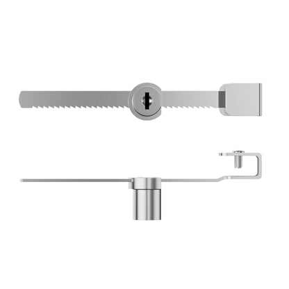 Sliding Glass Door Ratchet Lock with Chrome Finish – Keyed Alike, Fits 4-8mm Glass, Secure Showcase Display Case Lock for Cabinets, Retail Stores & Home Use - 2 Pack - size: 2 Pack