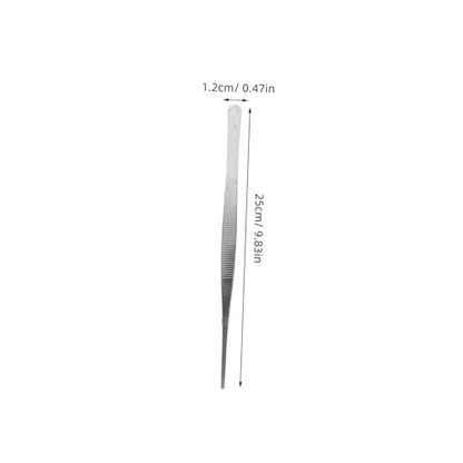 ARTIBETTER Stainless Steel Tweezers 2 Pcs Straight and Curved Nippers 25cm Long Angled Feeding Tongs for Reptile