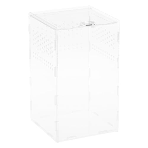 Acrylic Reptile Terrarium with Modular Design and Secure Lock, Well-Ventilated Breeding Box for Small Pets and Snakes, Easy Assembly Habitat Cage for Reptile and Spider Enclosure