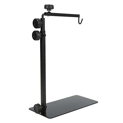Reptile Lamp Stand, Iron Adjustable Heat Light Holder, Foldable Height Design – Stable Screw Knob Structure, Easy Installation for Lizards Turtles Snakes