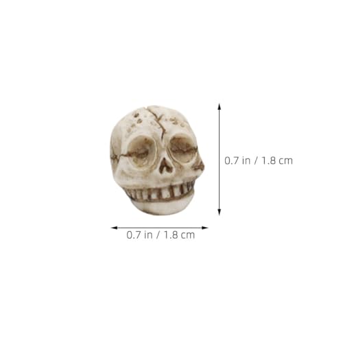 Luxshiny 20pcs Resin Mini Skull Figurines Halloween Lawn Decorations for Garden, Aquarium, Terrarium, Outdoor Yard Decor Smiling Skeleton Heads