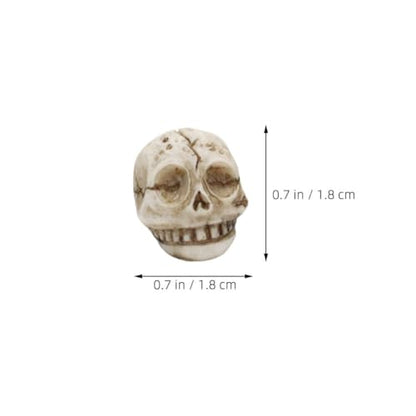 Luxshiny 20pcs Resin Mini Skull Figurines Halloween Lawn Decorations for Garden, Aquarium, Terrarium, Outdoor Yard Decor Smiling Skeleton Heads