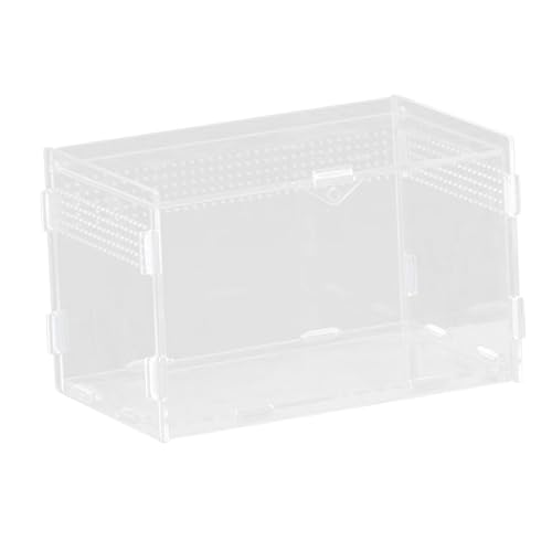 Reptile Breeding Box Acrylic Terrarium Container with Ventilation Holes for Snakes Turtles Chameleons Frogs Geckos Small Animal Habitat- 20x12x12cm