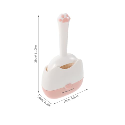 Healifty Wall-Mounted Cat Litter Scoop with Fine Mesh and Dual-Slot Sifting, Plastic Poop Scooper for Cat Litter Box Cleaning, Pink Pet Sand Shovel for Kitten and Reptile Waste Removal