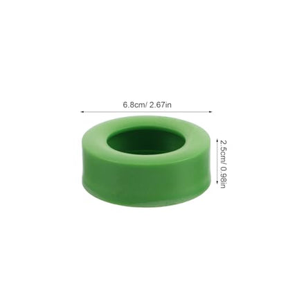ABOOFAN 6pcs Anti-Escape Reptile Feeding Bowls for Bearded Dragon and Crested Gecko, 0.9inch Depth Round Food Dishes, Green Plastic Mealworm Feeders for Lizard Terrarium Accessories