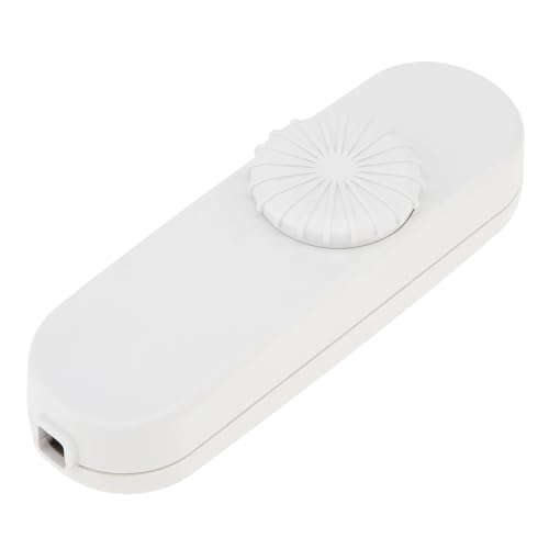 RTNLIT Inline Lamp Dimmer Switch for Lamp Cord, Full Range Rotary Light Dimmer for Floor Lamp, Table Lamp, Dimmable LED, Incandescent, Halogen Bulbs(White) - color: White
