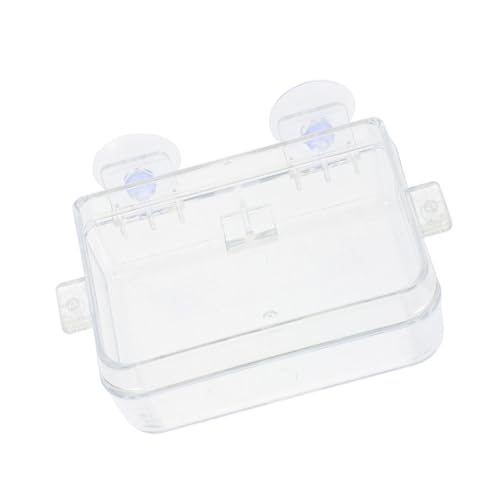 Milisten Lizard Tank Accessory Suction Cup Food and Water Bowl Reptile Feeding Trough for Turtle Gecko Chameleon - color: Transparent, size: 9.00X6.00X3.50CM