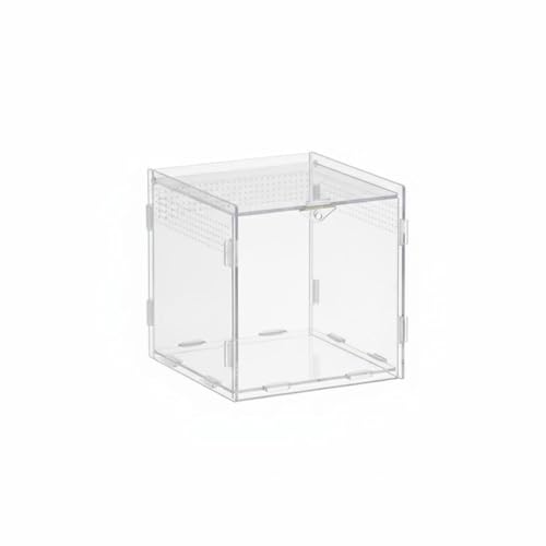 Transparent Reptile Enclosure Through Quality Clear Reptile Habitat Secure Latch Clear Acrylic Terrarium for Arachnid Enthusiasts, 15-15-15 - style: 15-15-15