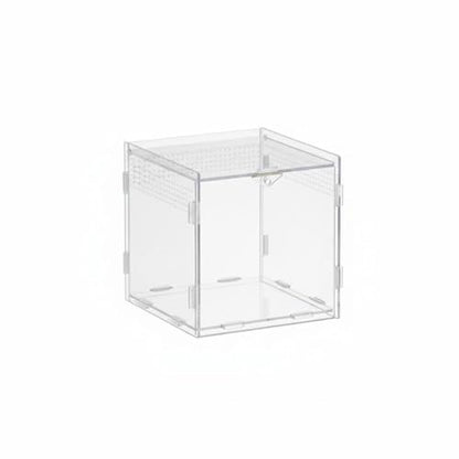 Transparent Reptile Enclosure Through Quality Clear Reptile Habitat Secure Latch Clear Acrylic Terrarium for Arachnid Enthusiasts, 15-15-15 - style: 15-15-15