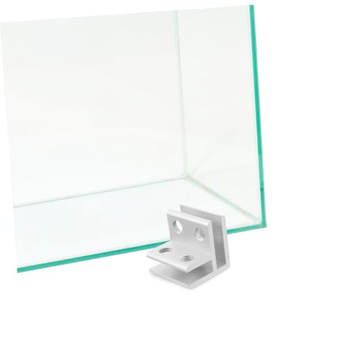 POPETPOP 1set Aluminium Alloy Glass Shelf Bracket Clips Glass Clamp for Thickness Mirror Fixing Clips for Terrariums Fish Tanks and Vegetable Sinks