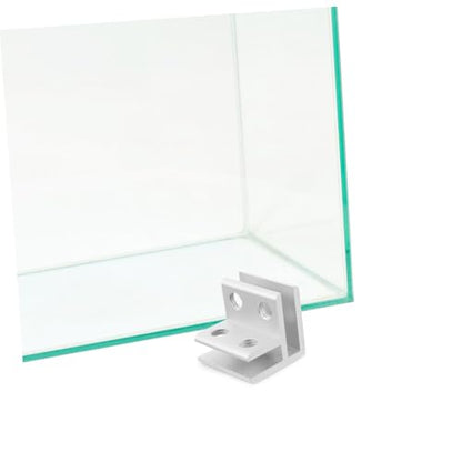 POPETPOP 1set Aluminium Alloy Glass Shelf Bracket Clips Glass Clamp for Thickness Mirror Fixing Clips for Terrariums Fish Tanks and Vegetable Sinks