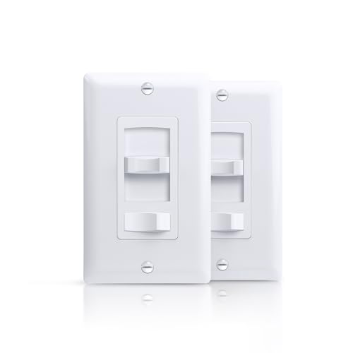 ECOELER Dimmer Light Switch, 3-Way/Single Pole Dimmer Switch for 300W Dimmable LED/CFL Lights and 600W INC/HAL Bulbs, No Neutral Wire Required, ETL&FCC Listed, White, 2 Pack - color: White, size: 2 - Pack