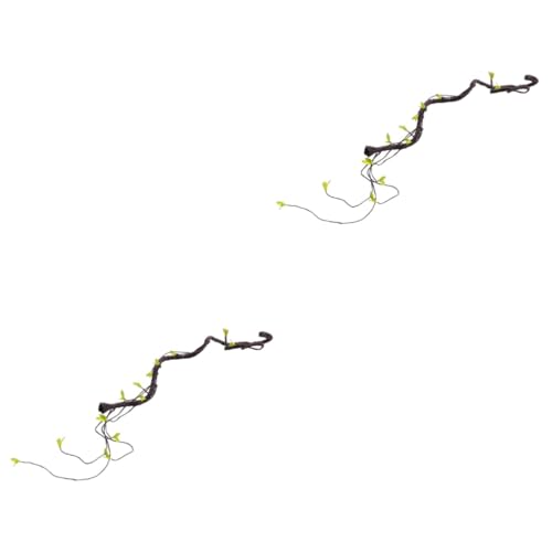 DOITOOL 2pcs Realistic Reptile Vines for Terrarium Bendable Simulation Climbing Plants Pet Habitat Decor for Geckos Lizards Bearded Dragons